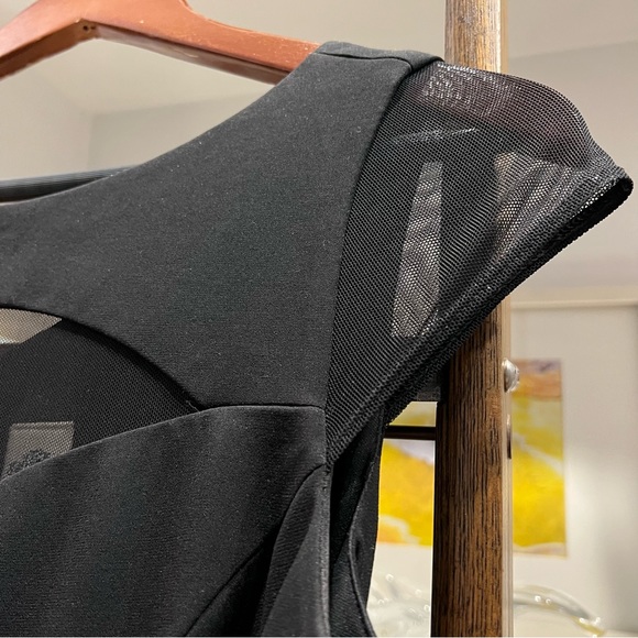 A line long evening black gown with strass belt size 6 - Picture 4 of 15